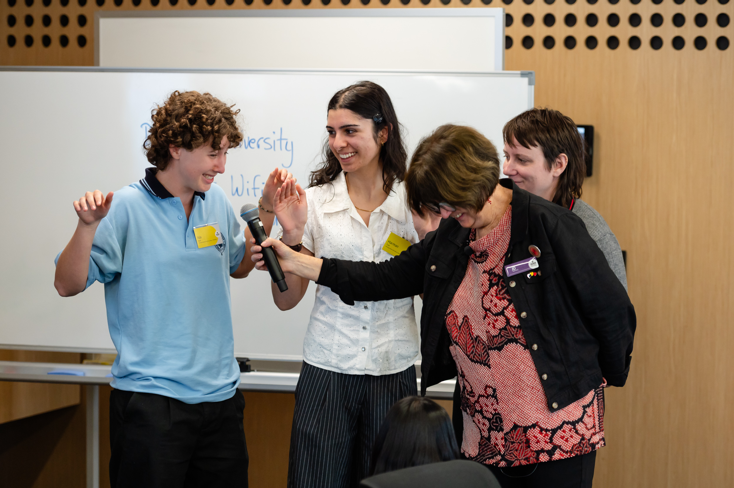 Students interacting in workshops