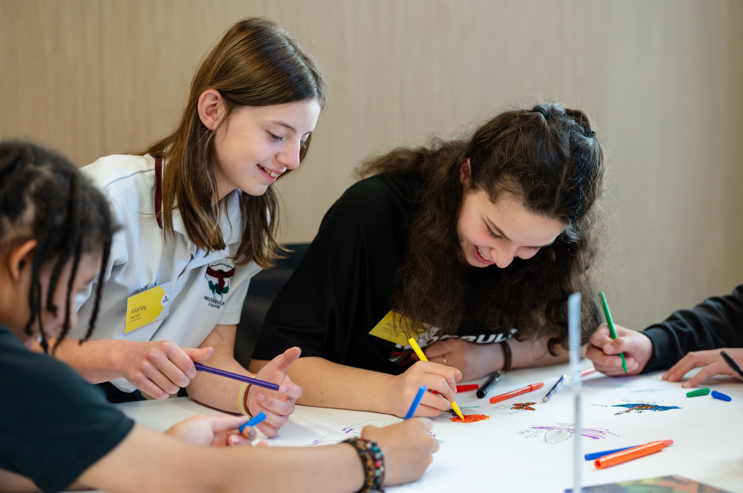 Students interacting in workshops